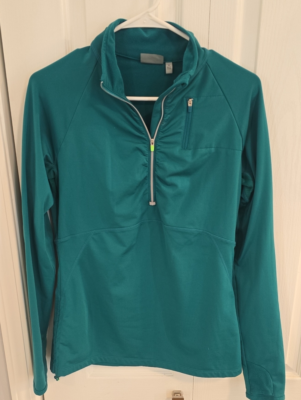 Athleta Teal Long-Sleeve Half-Zip Athletic Pullover